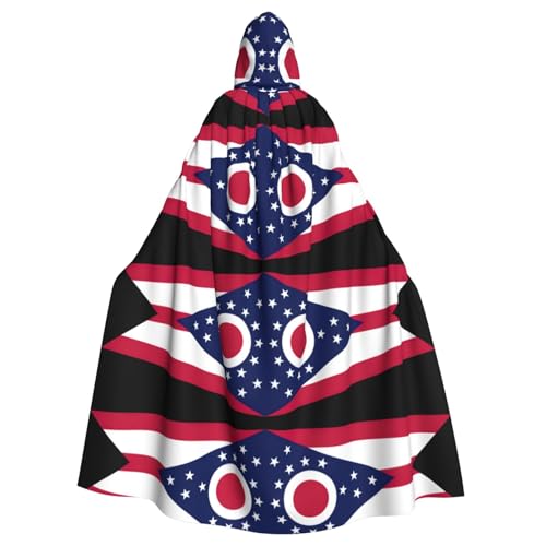 Ohio State Flag Printing Adult Halloween Large Hooded Cloak 57.8 Inches Length, Suitable For Maskerade Costumes, Comic Con Ohio State Flag Printing Adult Halloween Large Hooded Cloak 57.8 Inches Length, Suitable For Maskerade Costumes, Comic Con von OKFSTY