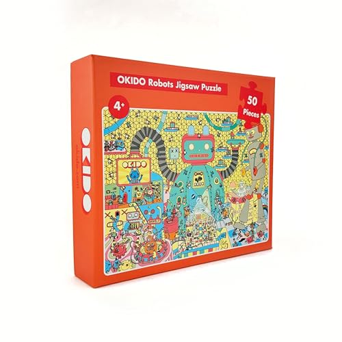 OKIDO Roboter-Puzzle, lebendiges und farbenfrohes Puzzle, geeignet für Kinder ab 3 Jahren von OKIDO