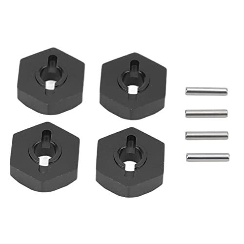 4 PCs RC Rad Whex Hex Hub Adapter, Aluminium 12mm Sechskantrad -Hubs -Adapter Aluminiumlegierung RC Hex -Koppler -Teile für Traxxas e REO 1/16 RC -Auto (Schwarz) von OKJHFD