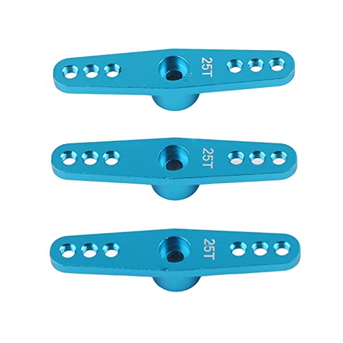 OKJHFD 3PCS 25T Aluminiumlegierung, Lange Lenkung RC Servo Arm Horn Langer Typ für 1/10 Fernbedienungsauto -Upgrade Teil (Blue) von OKJHFD