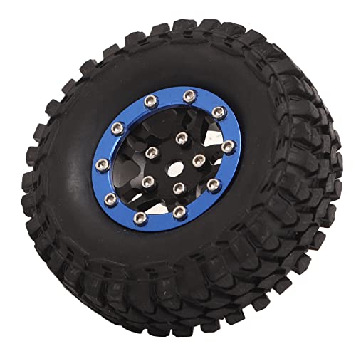 OKJHFD Crawler Car Axial RC Tire Rubber Wear Resistant Stable Flexible Replacement RC Spare Tire for SCX24 Car Accessories (Black Blue) von OKJHFD