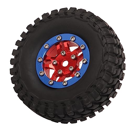 OKJHFD Crawler Car Axial RC Tire Rubber Wear Resistant Stable Flexible Replacement RC Spare Tire for SCX24 Car Accessories (Red Blue) von OKJHFD