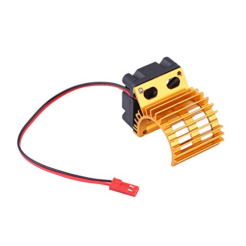 OKJHFD Elektrischer Motormotor Wärmelflossenkühlung, Kühlkörper mit Kühlventilator für 1/10 Skala Elektrische RC -Auto 380/390 Motor (Gold) von OKJHFD