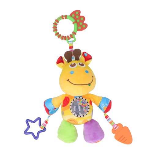 OKJHFD Neugeborenes sensorisches Spielzeug für Mädchen und Jungen, Kinderwagen-Plüsch-Rasselspielzeug, Cartoon-Tier-förmige hängende Schnuller-Komfortpuppe für das Kinderbett (Tipo 1) von OKJHFD