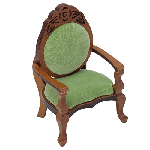 OKJHFD Puppenhaus-Couch, Miniatur-Stuhl, Möbelzubehör, 1:12, Holz, Retro-Vintage-Stuhl, Gepolsterter, Geschnitzter Sessel Für Weihnachtsdekoration, Ornament, Kastanienbrauner, Pfirsichförmiger Stuhl OKJHFD Puppenhaus-Couch, Miniatur-Stuhl, Möbelzubehör, 1:12, Holz, Retro-Vintage-Stuhl, Gepolsterter, Geschnitzter Sessel Für Weihnachtsdekoration, Ornament, Kastanienbrauner, Pfirsichförmiger Stuhl von OKJHFD