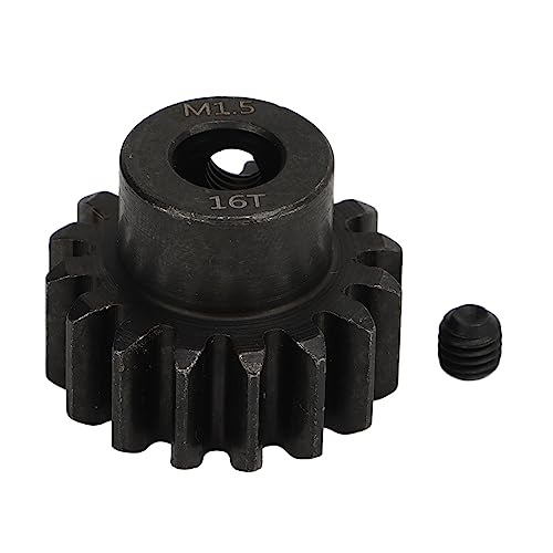 OKJHFD Stahlmotorzahnräder Ritzel RC-Automotorzahnrad M1.5 8 mm Innenloch Stahl-RC-Ritzel mit M5-Stellschraube für 1/5-Modellfahrzeug (16T) von OKJHFD