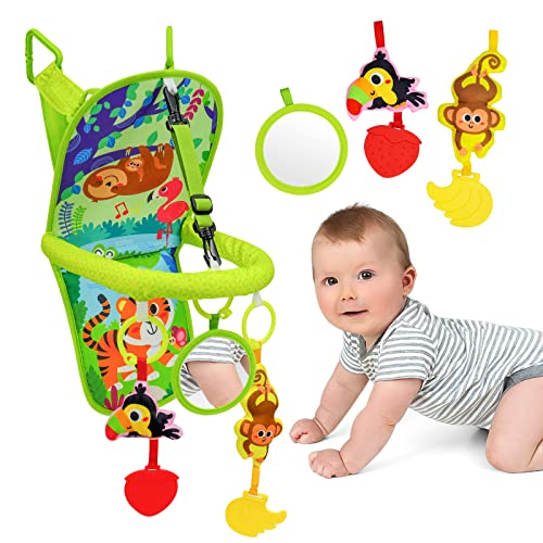 OKOOKO Autositz Spielzeug Autositz Aktivitätsbogen Spielzeug Rückseite Autositz Spielzeug Dschungel Stil mit Spiegel Quietscher Beißringe Einstellbar Einfach Fahren Ungiftig Reise Sensorisches Spielzeug für Kleinkind Baby 6-12 Monate OKOOKO Autositz Spielzeug Autositz Aktivitätsbogen Spielzeug Rückseite Autositz Spielzeug Dschungel Stil mit Spiegel Quietscher Beißringe Einstellbar Einfach Fahren Ungiftig Reise Sensorisches Spielzeug für Kleinkind Baby 6-12 Monate von OKOOKO
