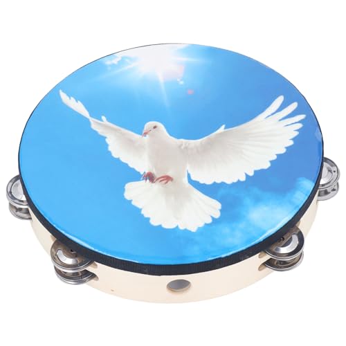 10 Zoll Tamburin Handtrommel Doppelreihe Edelstahl Jingles Percussion Toy für Erwachsene Kinder Blaues Frieden Taube Muster Massives Holz Pet Oxford Stoff 10 Zoll Tamburin Handtrommel Doppelreihe Edelstahl Jingles Percussion Toy für Erwachsene Kinder Blaues Frieden Taube Muster Massives Holz Pet Oxford Stoff von OKOVO