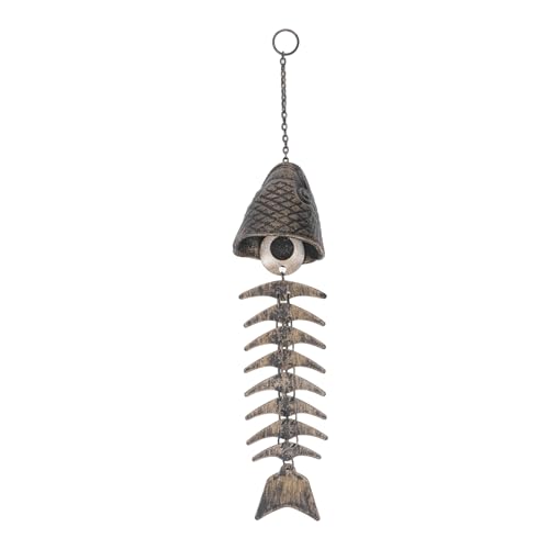 Fisch-Windspiel, rustikales Fischgräten-Windspiel mit Mehreren Glocken, Fischgräten-Windspiel aus Gusseisen, Vintage-Windspiel aus Metall, Entspannungsklang, schöne Melodie, für Fisch-Windspiel, rustikales Fischgräten-Windspiel mit Mehreren Glocken, Fischgräten-Windspiel aus Gusseisen, Vintage-Windspiel aus Metall, Entspannungsklang, schöne Melodie, für von OKOVO