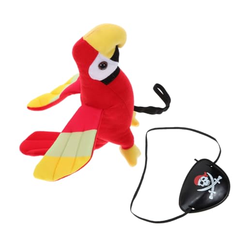 OKUMEYR 1 Satz Piratenpapagei Piraten papagei Papageienspielzeug Halloween-Cosplay-Requisiten Taube Papageienbarsch ausgestopftes Vogelmodell ausgestopftes Papageienmodell PP Baumwolle von OKUMEYR