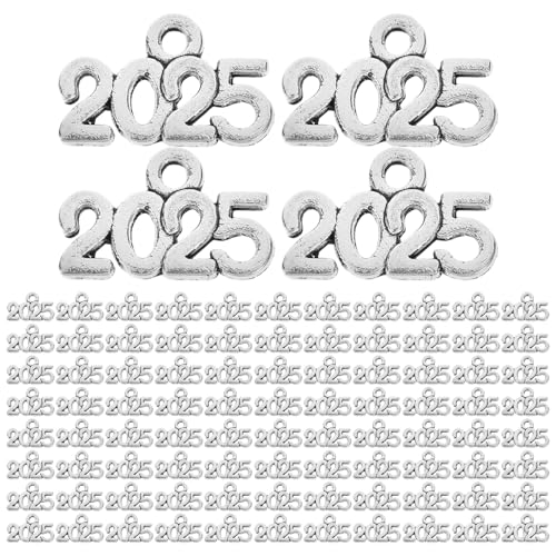 OKUMEYR 100St 2025 Anhänger schlüsselanhänger Schmuckzubehör Zahlenanhänger 2025 Verschlüsse schlüsselringe charms anhänger DIY Anhänger Taschenanhänger zum Aufhängen Zinklegierung Silver OKUMEYR 100St 2025 Anhänger schlüsselanhänger Schmuckzubehör Zahlenanhänger 2025 Verschlüsse schlüsselringe charms anhänger DIY Anhänger Taschenanhänger zum Aufhängen Zinklegierung Silver von OKUMEYR
