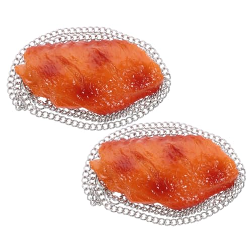 OKUMEYR 2 Stück Hühnerflügel-Halskette Hühnerkostüm Deko-Halskette Brathähnchen-Dekoration Partygeschenk Lebensmitteldekoration Fake-Food-Anhänger Hühnerhalskette Metall OKUMEYR 2 Stück Hühnerflügel-Halskette Hühnerkostüm Deko-Halskette Brathähnchen-Dekoration Partygeschenk Lebensmitteldekoration Fake-Food-Anhänger Hühnerhalskette Metall von OKUMEYR