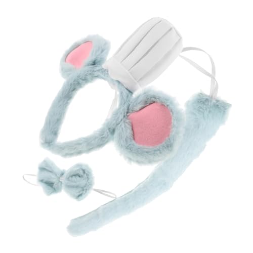 OKUMEYR 3 Stücke Frauen Kostüm Zubehör Plüsch Ohren Stirnband Fliege Für Halloween Cosplay Erwachsene von OKUMEYR