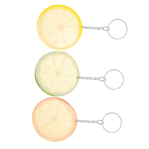 OKUMEYR 3 Stück Künstliche Frucht Charms für Taschen Stilvolle Zitronen Deko für Handtaschen und Schlüssel Leicht Langlebig Design von OKUMEYR