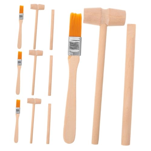 OKUMEYR 4 Sätze Teiliges Ausgrabungsset Archäologische Grabwerkzeuge mit Mini Holzhammer Meißel Pinsel Stem Lernspielzeug für Edelstein und Fossiliensuche Langlebig und Kindgerecht von OKUMEYR