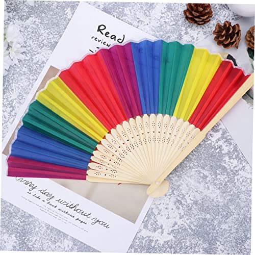 OKUMEYR 4 Stück Teiliges Faltbarer Handfächer Regenbogenfächer für Fotorequisiten Tanzaccessoire Langlebig Praktisch OKUMEYR 4 Stück Teiliges Faltbarer Handfächer Regenbogenfächer für Fotorequisiten Tanzaccessoire Langlebig Praktisch von OKUMEYR