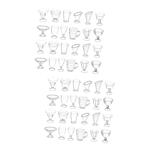 OKUMEYR 2 Sets Mini-Becher Miniatur-tassen Für Puppenhaus Mini-desserttassen Jungen Und Mädchen Rollenspielzeug 24 Stück X 2 von OKUMEYR