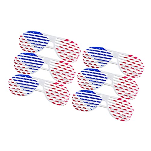 OKUMEYR Sonnenbrillen Für Unabhängigkeitstag-event 6 Stück Amerikanische Flagge Sonnenbrillen Aus Kunststoff Partybrille Für Erwachsene Requisiten von OKUMEYR