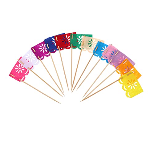 OKUMEYR 24stücke Tag Der Toten Dessert Topper Für Mexikanische Fiesta-feiern Bunte Kuchenpick Für Kreative Tortendekoration Und Unvergessliche Festatmosphäre von OKUMEYR