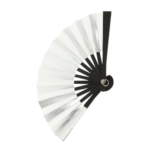 OKUMEYR Miniatur Faltbarer Papier Handfächer Silberfarben für DIY Partydeko Puppenaccessoire Handlicher Mini Fächer als Fotorequisite und Geschenkidee von OKUMEYR