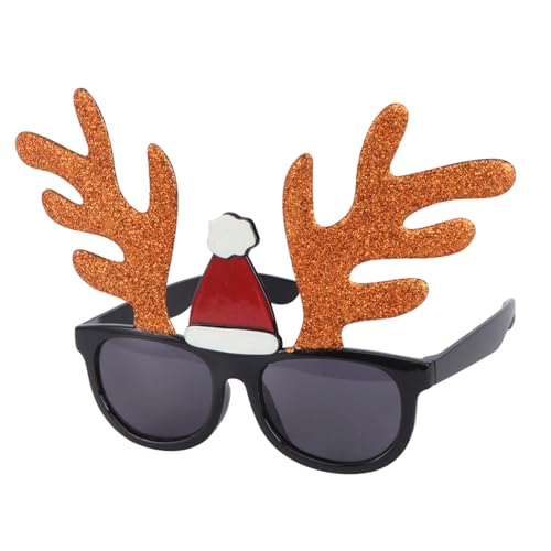 OKUMEYR Partybrille 1 Paar Weihnachtliche Geweihbrille Brille für die Weihnachtsfeier Rentier-Brille Sonnenbrille Dekor kreative Brillenstütze Spiel Requisiten Mädchen Gläser Zubehör von OKUMEYR