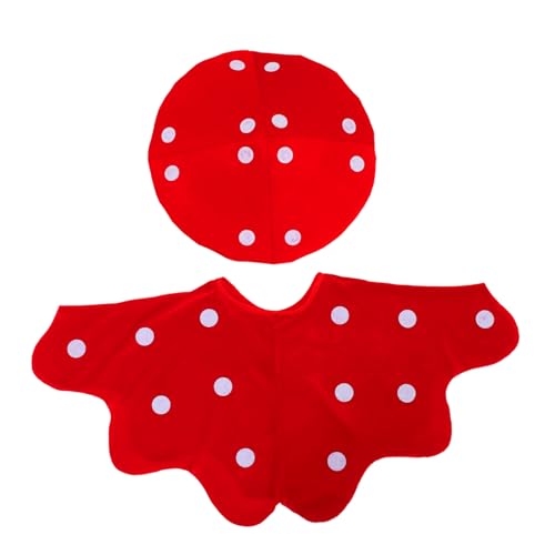 OKUMEYR Pilzkostüm für Kleinkinder Rot Pilzkappe und Umhang für Jungen und Mädchen Bühnenauftritt Feiertagspartys Accessoire OKUMEYR Pilzkostüm für Kleinkinder Rot Pilzkappe und Umhang für Jungen und Mädchen Bühnenauftritt Feiertagspartys Accessoire von OKUMEYR