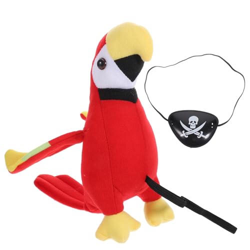 OKUMEYR Plüsch Piraten Schulterpapagei mit Augenmaske Wiederverwendbares Halloween Kostüm Accessoire Leichtes Piraten Cosplay für Party und Rollenspiel OKUMEYR Plüsch Piraten Schulterpapagei mit Augenmaske Wiederverwendbares Halloween Kostüm Accessoire Leichtes Piraten Cosplay für Party und Rollenspiel von OKUMEYR