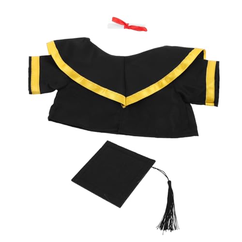 OKUMEYR Plüschbär Abschluss Outfit mit Schwarzer Abschlussmütze Gelbem Schultertuch und Urkunde Niedliches Kostüm für Kleine Graduation Bären als Festliche Dekoration und Sammlerstück OKUMEYR Plüschbär Abschluss Outfit mit Schwarzer Abschlussmütze Gelbem Schultertuch und Urkunde Niedliches Kostüm für Kleine Graduation Bären als Festliche Dekoration und Sammlerstück von OKUMEYR