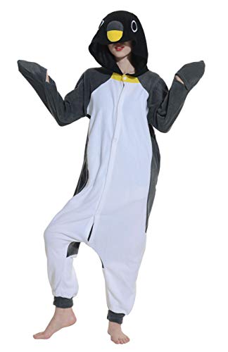 Magicmode Damen Pyjamas Tierkostüm Pinguin Onesie Unisex Jumpsuit Herren Karneval Kostüm Nachtwäsche von Magicmode