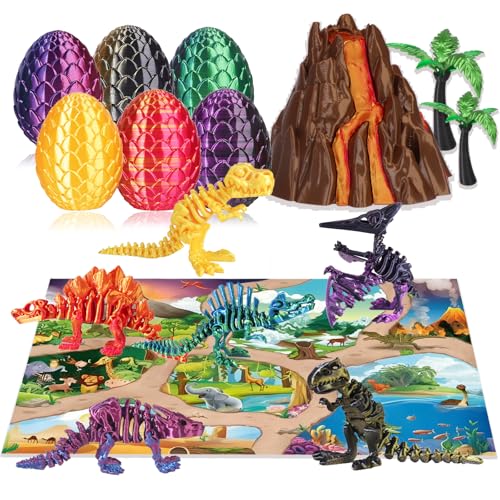 OKYUK 3D Gedruckter Dinosaurier Spielzeug Set, Farbig Dinosaur Figuren, 10-in-1 Dino Geburtstag Deko, Ei Dinosaurier Spielzeug ab 4 5 6 7 8 9 10 Jahre Junge Spielzeug Figuren Geschenk Kinderspielzeug OKYUK 3D Gedruckter Dinosaurier Spielzeug Set, Farbig Dinosaur Figuren, 10-in-1 Dino Geburtstag Deko, Ei Dinosaurier Spielzeug ab 4 5 6 7 8 9 10 Jahre Junge Spielzeug Figuren Geschenk Kinderspielzeug von OKYUK