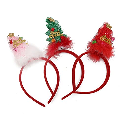 OLACD Modisches LED-Stirnband, 3 Stück, dekorative Federn, Weihnachts-Haarband, Kunststoff, bunt, für Weihnachtsfeiern von OLACD