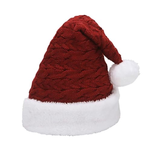OLACD Strickmütze für Weihnachten, Unisex, gemütlich, modisch, dick, warm, Weihnachtsmann-Partymütze von OLACD