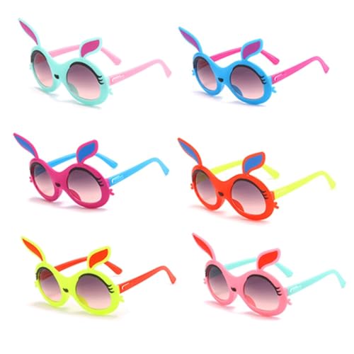 OLACD Trendige Unisex-Sonnenbrille mit Kaninchen-Cartoon-Motiv, leicht, für Partys, Reisen, Kunststoff, rutschfest, für den Außenbereich von OLACD