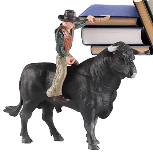 OLCANA Cowboy-Reitspielzeug - Simuliertes Modell des wilden spanischen Stiers - Rodeoes Cowboy Rinderfiguren Modell für Alter 3-5 6-12 Kinder, Spielzeug OLCANA Cowboy-Reitspielzeug - Simuliertes Modell des wilden spanischen Stiers - Rodeoes Cowboy Rinderfiguren Modell für Alter 3-5 6-12 Kinder, Spielzeug von OLCANA