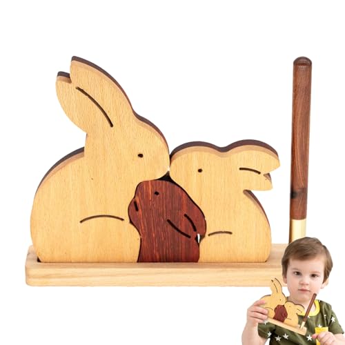 OLCANA Hasenfigur aus Holz, Kaninchenpuzzle aus Holz, Tierpuzzle 3 Stück Kaninchen für Kinder | Dekoration für Stifte Kaninchen, Schreibtischdekoration Kaninchen, Puzzle Tier OLCANA Hasenfigur aus Holz, Kaninchenpuzzle aus Holz, Tierpuzzle 3 Stück Kaninchen für Kinder | Dekoration für Stifte Kaninchen, Schreibtischdekoration Kaninchen, Puzzle Tier von OLCANA