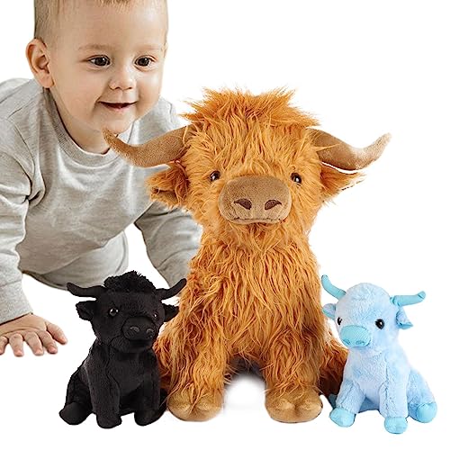 OLCANA Highlands Kuh Plüschtier – Realistisches Plüschtier der Highland-Kuh – Highland Cow Decor Plüschtier für eine Heimdekoration mit zwei Kühen, Begleiter allein OLCANA Highlands Kuh Plüschtier – Realistisches Plüschtier der Highland-Kuh – Highland Cow Decor Plüschtier für eine Heimdekoration mit zwei Kühen, Begleiter allein von OLCANA