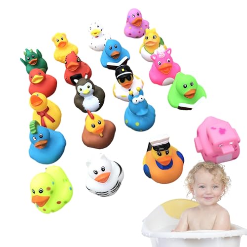OLCANA Set aus Gummienten | buntes und farbenfrohes Spielzeug, Quietscheente Spielzeug für die Sommerparty im Schwimmbad im Klassenzimmer, Badeente aus Gummi für Gastgeschenke für Partys OLCANA Set aus Gummienten | buntes und farbenfrohes Spielzeug, Quietscheente Spielzeug für die Sommerparty im Schwimmbad im Klassenzimmer, Badeente aus Gummi für Gastgeschenke für Partys von OLCANA