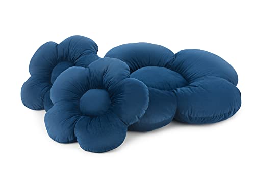 OLIFANT TOYS Flower Set Große Blumenboden Kissen, Plüsch bequemen Sitzkissen, Für Schlafzimmer Wohnzimmer Kinderzimmer, einzigartige Deko, weiche Kuschelkissen, Velours, Blau, 55 cm 98 cm OLIFANT TOYS Flower Set Große Blumenboden Kissen, Plüsch bequemen Sitzkissen, Für Schlafzimmer Wohnzimmer Kinderzimmer, einzigartige Deko, weiche Kuschelkissen, Velours, Blau, 55 cm 98 cm von OLIFANT TOYS