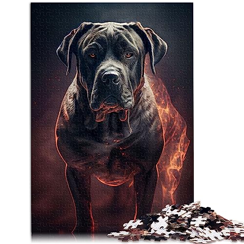 Cane Corso Fire Puzzles für ErwachsenePuzzles aus Pappe Puzzles für Erwachsene 1000 Teile Funsland Peg 10,27" x 20,47"/26 * 38cm. von OLIKED