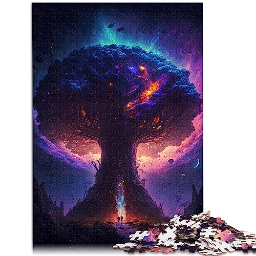 Cosmic World Tree of Life 1000 Teile Puzzle Holzpuzzle für Erwachsene Kinder ab 12 Jahren Heimdekoration Puzzles29,5" x 19,7"/75 * 50cm. von OLIKED