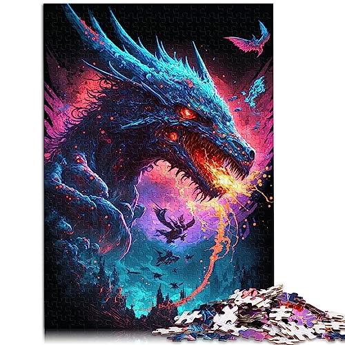 Fantasy Drachen Puzzle für Erwachsene, 1000 Teile, Holzpuzzle für Kinder ab 12 Jahren, Familienpuzzlespiel, 29,5 x 19,7 Zoll/75 x 50 cm. von OLIKED