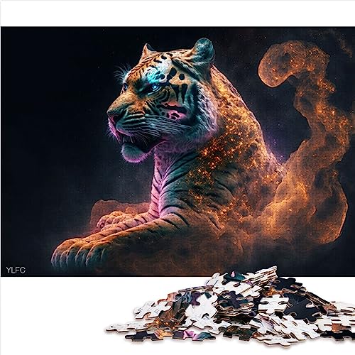 Puzzles Tier Tiger 1000 Puzzleteile für Erwachsene Holzpuzzles für Erwachsene und Kinder ab 12 Jahren Spielzeug29,5" x 19,7"/75 * 50cm. von OLIKED