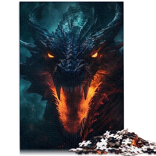 Puzzles für Erwachsene, Fiery Dragon Breath, Holzpuzzles, Puzzles für Erwachsene, 1000 Teile, Familiendekoration, 29,5 x 19,7 Zoll/75 x 50 cm. von OLIKED