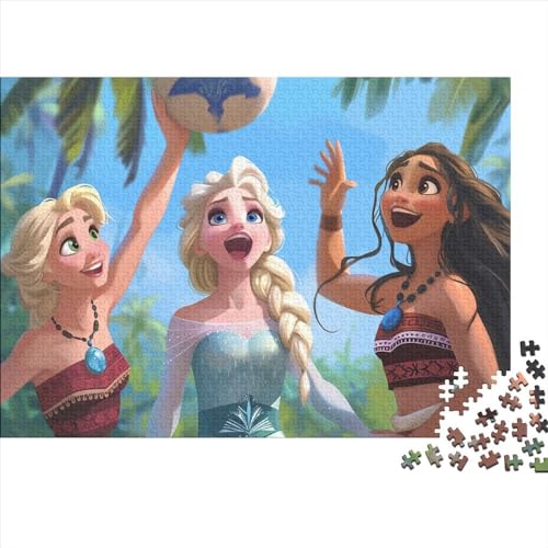 ELSA Rapunzel Moana 500 Teile Puzzle Kunst Geschenke Schwieriges Cartoon Style Puzzlespiel Geburtstagsgeschenk Eltern-Kind-Erziehung 500pcs (52x38cm) von OLKNJHER