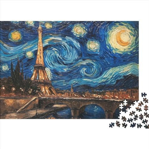 Nachts in Paris 500 Stück Puzzle Erwachsene Herausforderung Puzzle-Spiel Szenerie Dekorative Fresken Partyzubehör Erinnerungen An Die Kindheit 500pcs (52x38cm) von OLKNJHER