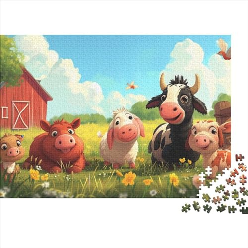 Small Animal Farm1 1000 Stück Puzzle Kunstgeschenke Herausforderung Denksportaufgaben Handgemachtes DIY Cartoon Style Eltern-Kind-Erziehung Spaß Für Die Ganze Familie 1000pcs (75x50cm) von OLKNJHER