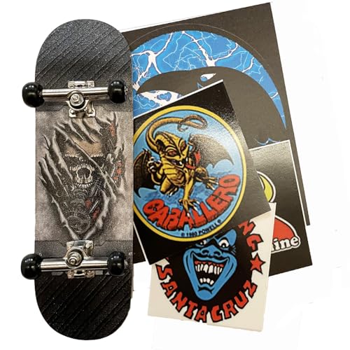 Fingerskate Professioanal Skateboard aus Holz für Finger in Packung mit 15 Stickern im Paket – Entdecken Sie die Grafiken (Skull Scrubs Fingerskate) von OLLIE TRICK