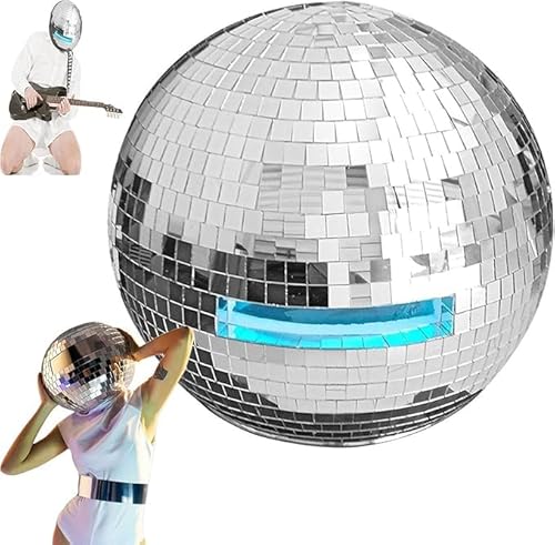 OLOADE 40 cm großer Spiegel-Diskokugelhelm, reflektierender Kugelhelm aus Spiegelglas, geeignet für Hochzeiten, Feiertagspartys, DJs, Nachtclubs, Bars und Clubs OLOADE 40 cm großer Spiegel-Diskokugelhelm, reflektierender Kugelhelm aus Spiegelglas, geeignet für Hochzeiten, Feiertagspartys, DJs, Nachtclubs, Bars und Clubs von OLOADE