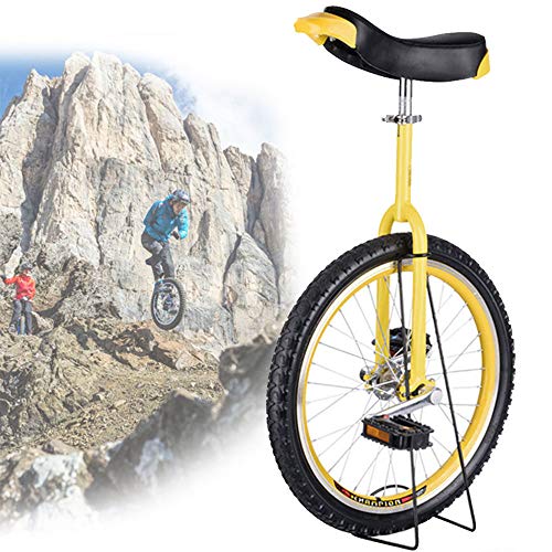 OLSDXAWQ, 24/20/18/16 Zoll Einrad, Einrad mit rutschfesten Rädern, Bergreifen, Reiten, Selbstausgleichsübung, Balance-Bike-Reiten, Outdoor-Sport, Fitness-Übung(Yellow,18inches) von OLSDXAWQ