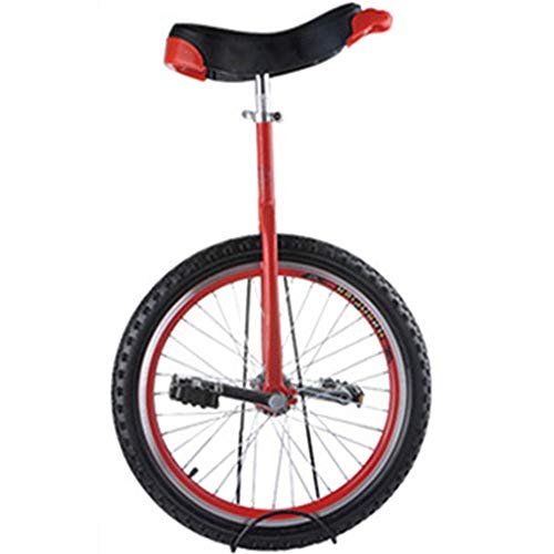OLSDXAWQ, 24/20/18/16 Zoll Einrad, Einräder for Erwachsene, mit Leichtmetallfelge, extra dickem Reifen, verstellbarem Sitz, for Outdoor-Sport, Fitness, Training, Gesundheit(Red,18inches) von OLSDXAWQ
